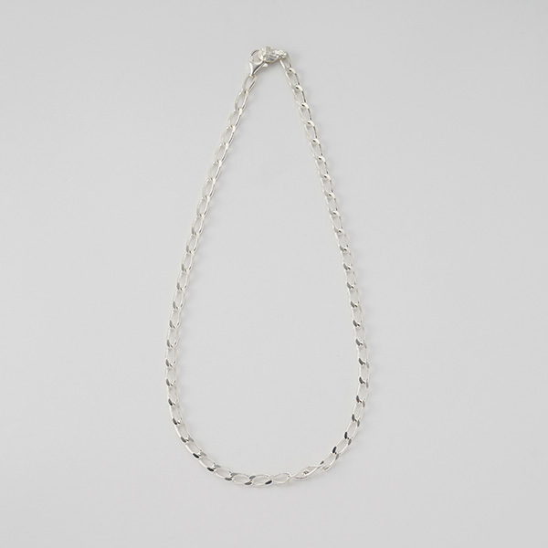 UNISEX BOLD CHAIN SHORT NECKLACE 42 SILVER