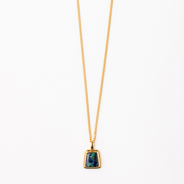 SQUARE STONE CHARM NECKLACE